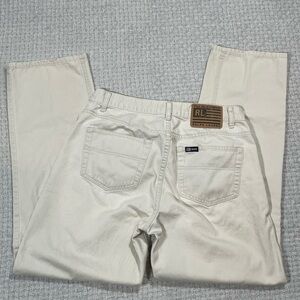 Vintage 90s Polo Ralph Lauren Beat Up Light Khaki Cream Straight Leg Pants 10